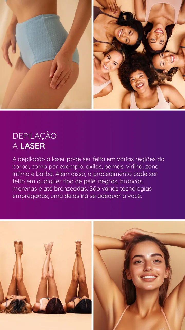 Página de depilação a laser do portfólio